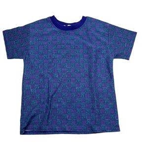 Vintage Joshua Evans Blue & Purple Tee, USA Made, 8/10